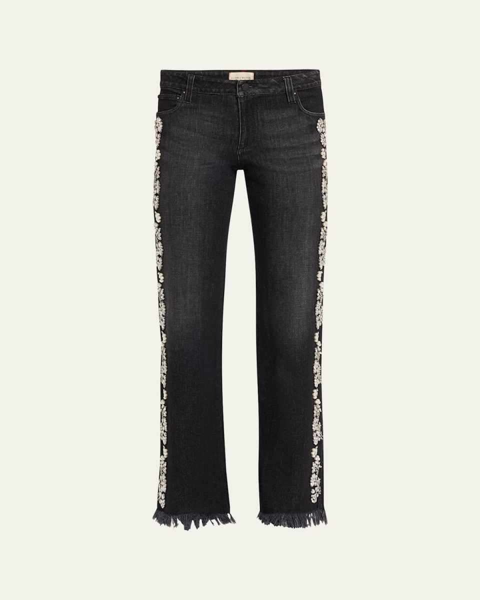 Roxie Embellished Straight-Leg Jeans